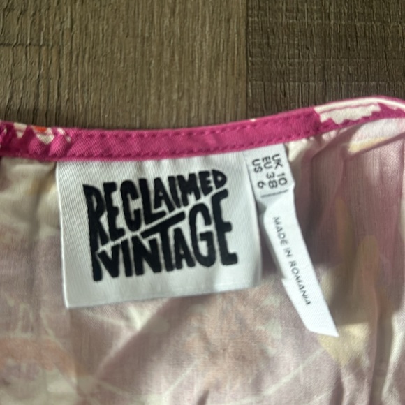 Reclaimed Vintage Puff Sleeve Floral Top - Pink Multi - 6 - Picture 2 of 3